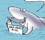 Cartoon rising sea level