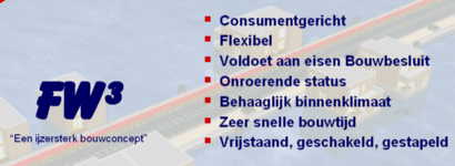 FW3 een ijzersterk bouwconcept, Voldoet aan eisen bouwbesluit, Zeer snelle bouwtijd